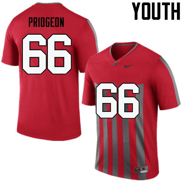Ohio State Buckeyes #66 Malcolm Pridgeon Youth Embroidery Jersey Throwback